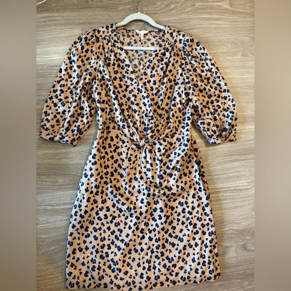 Rebecca Taylor Beige and Black Leopard Print Dress